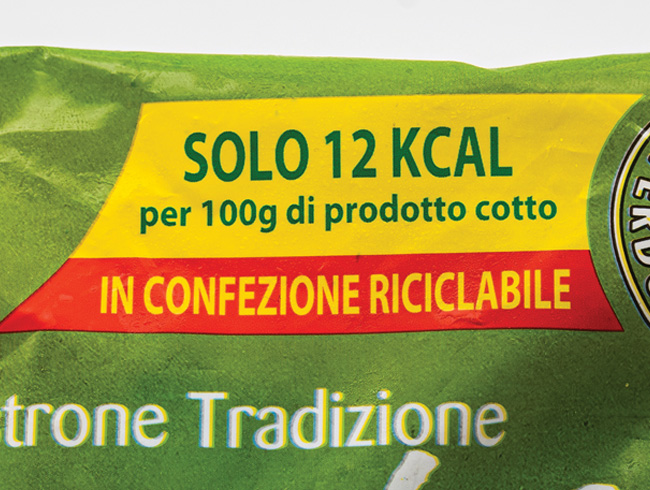 dicitura confezione riciclabile